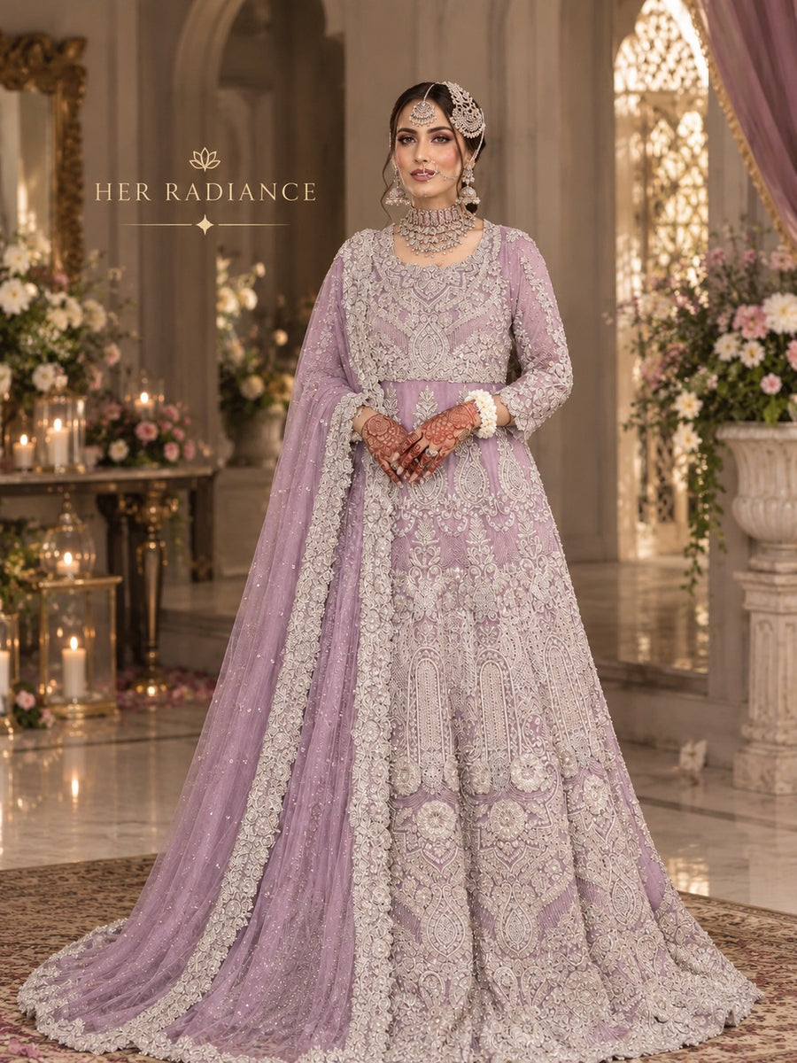 Lilac Bridal Dress: Exquisite Pakistani Bridal Wear