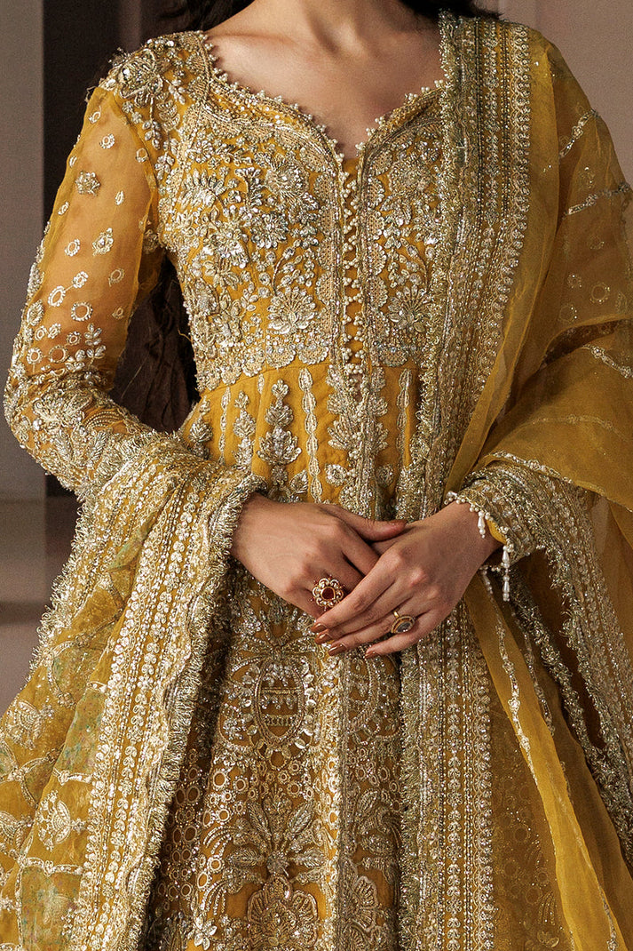 Mustard Yellow Heavily Embroidered Sharara
