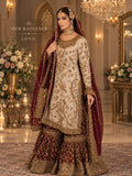 Deep Maroon & Ivory Pakistani Bridal Gharara