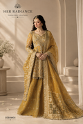 Mustard Yellow Heavily Embroidered Sharara