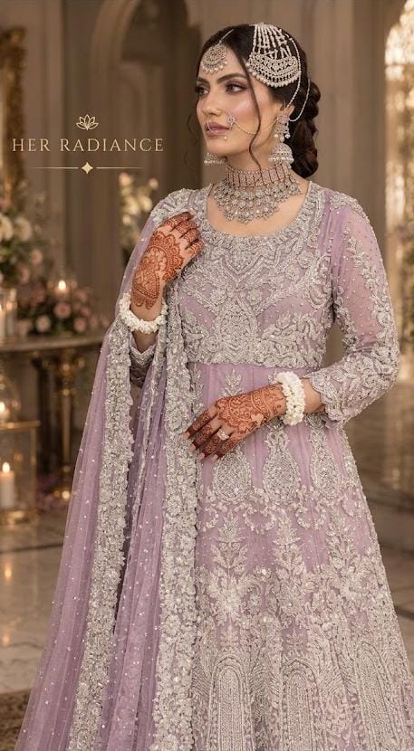 Lilac Bridal Dress: Exquisite Pakistani Bridal Wear