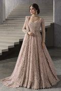 Powder Pink Bridal Net Peshwas - By Her Radiance