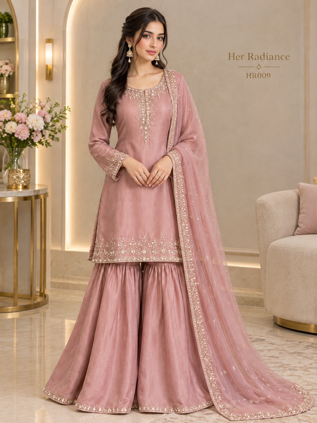 Dusty Pink Gharara