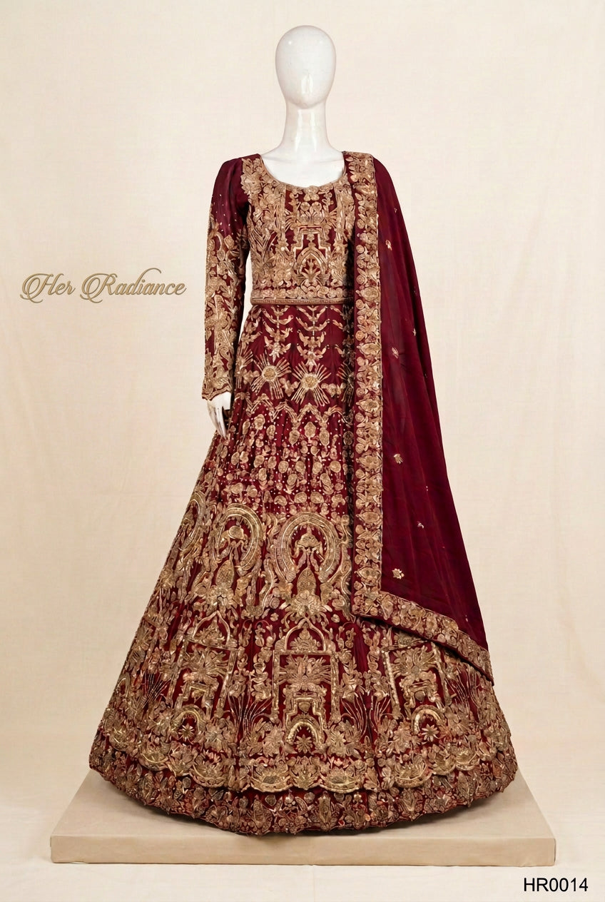 Royal Maroon Bridal Lehenga Choli