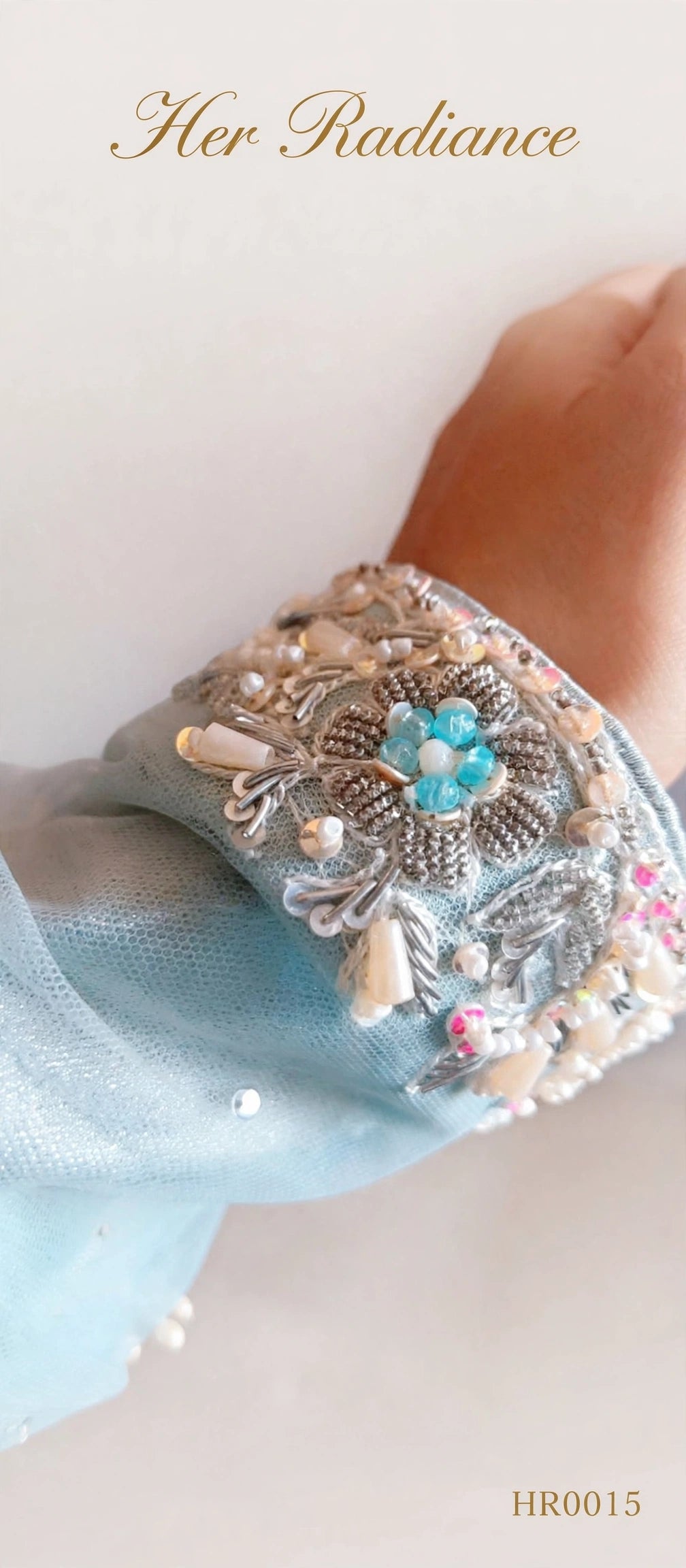 Celestial Blue - Hand-Embellished Maxi