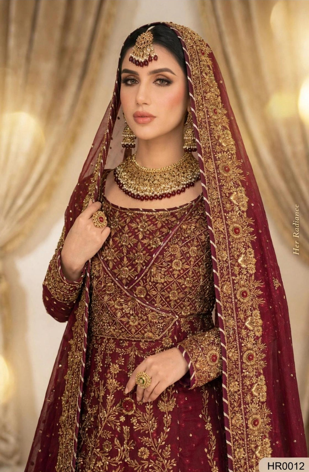 Maroon Heavy Farshi Sharara - Bridal Edition