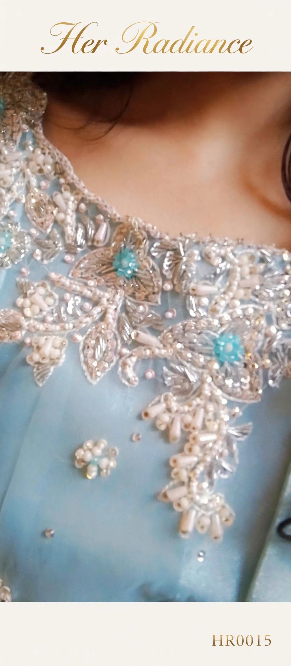 Celestial Blue - Hand-Embellished Maxi