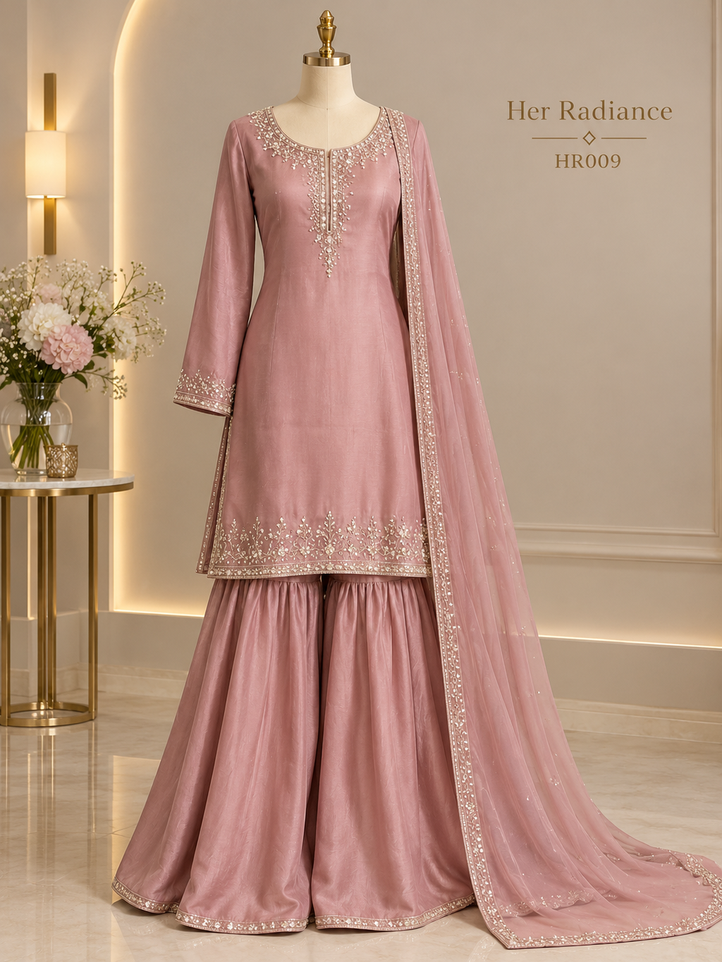 Dusty Pink Gharara