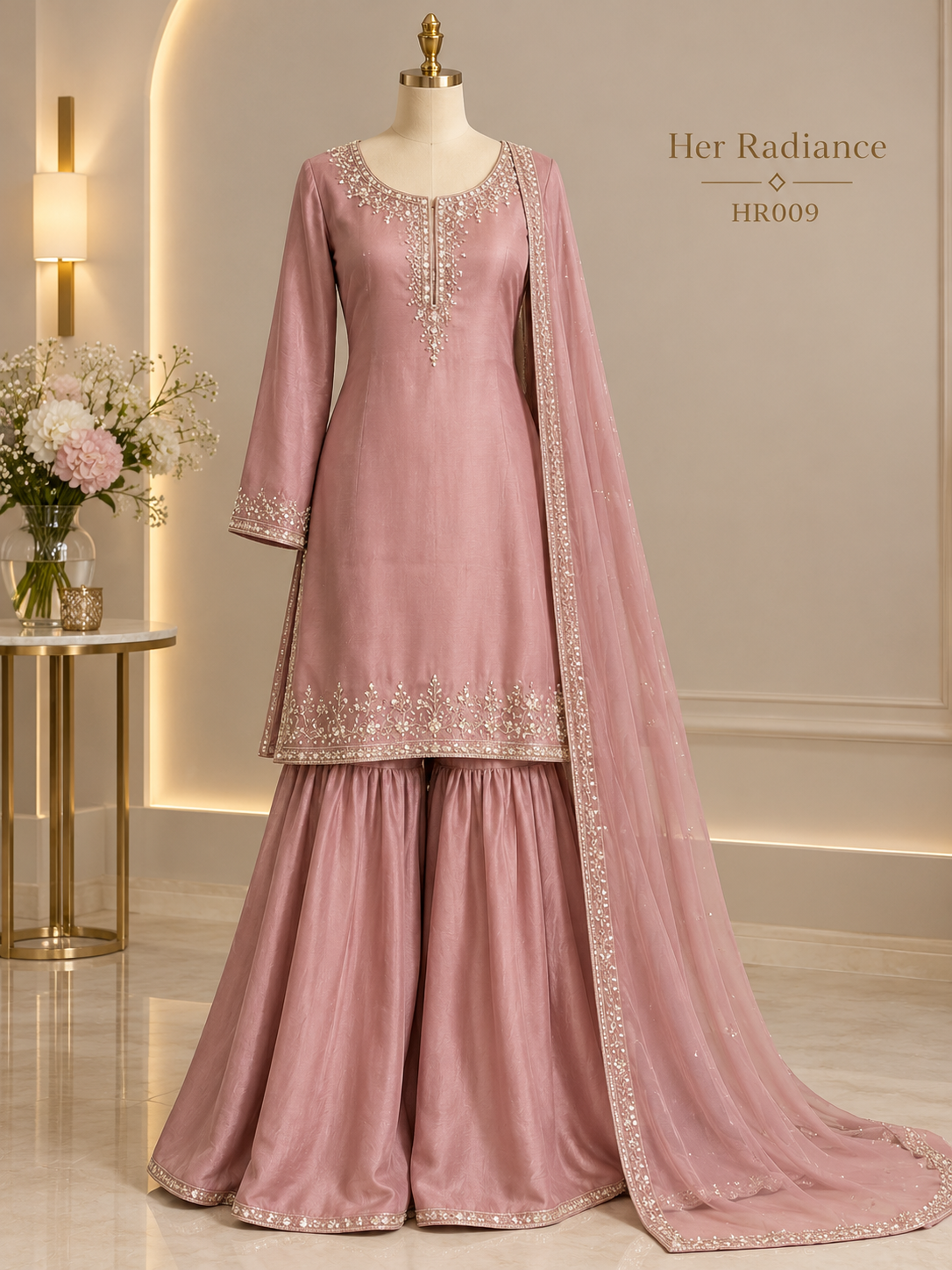 Dusty Pink Gharara