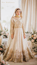 Ivory & Gold Double Layer Bridal Pishwas